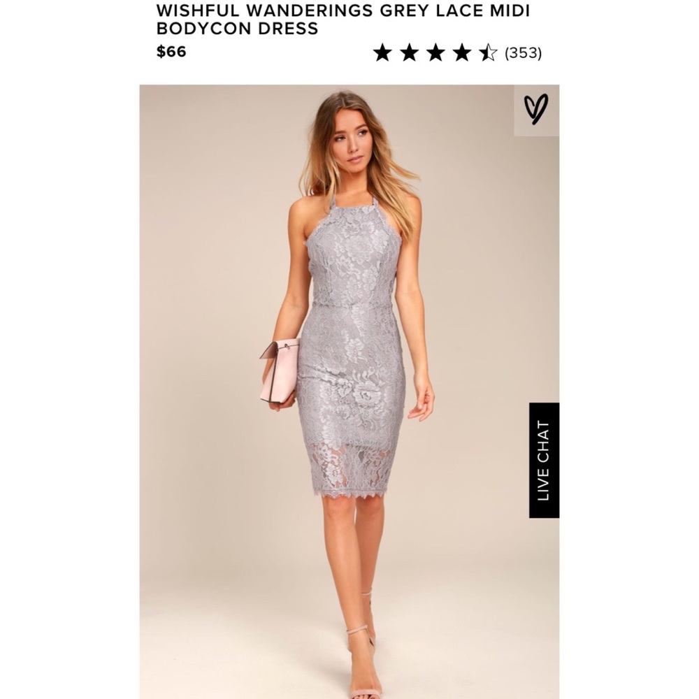 GREY LACE MIDI BODYCON DRESS👗